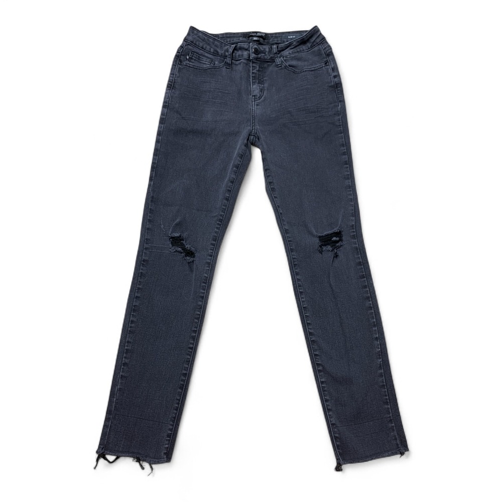 JJudy Blue Boutique Distressed‎ Black Jeans Womens 5/27 Mid Rise Stretch